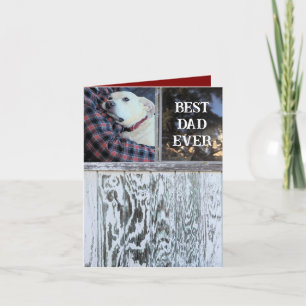Best Dad Ever Rustic Distressed Wood Add Photo  Holiday Card