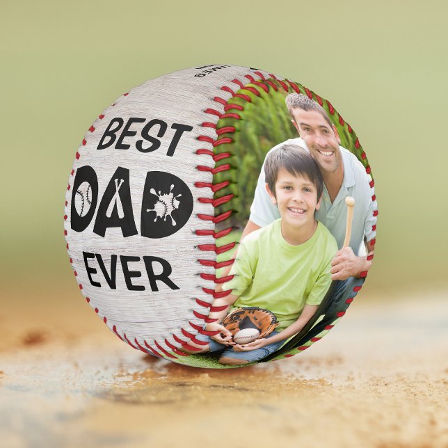Best Dad Ever Rustic Softball Photo Name Custom  (Creator Uploaded)
