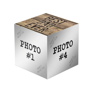 BEST DAD EVER Rustic Wood Cube