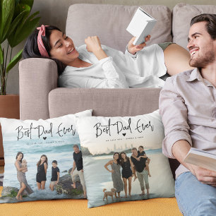 Best Dad Ever Script 2x Photo Cushion