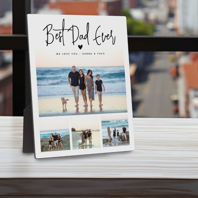 Best Dad Ever Script 4x Photo Collage Plaque (Creator Uploaded)