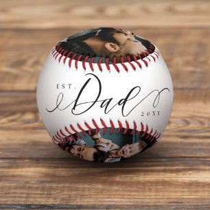 Best Dad Ever Script Father's Day 4 Photo Collage Baseball