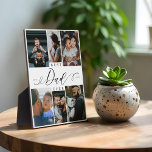 Best Dad Ever Script Father's Day 6 Photo Collage Plaque<br><div class="desc">Send your dad a beautiful personalised Father's Day gift that he'll cherish forever. Special personalised Father's Day family photo collage to display your special family photos and memories. Our design features a simple 6-photo collage grid design with "Best Dad Ever" designed in a beautiful handwritten black script style & serif...</div>