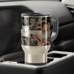 Best Dad Ever Script Father's Day Photo Collage Travel Mug<br><div class="desc">Send a beautiful personalised father's day gift to your dad that he'll cherish. Special personalised father's day family photo collage to display your special family photos and memories. Our design features a photo collage grid design with "Best Dad Ever" designed in a beautiful handwritten black script style & serif text...</div>