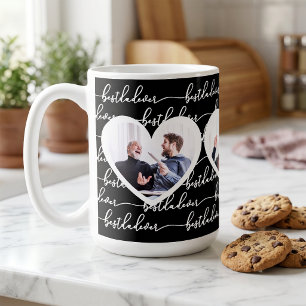Best Dad Ever Script White Black 3 Photo Coffee Mug