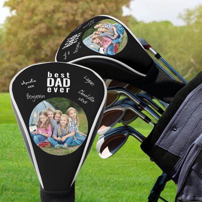 Best Dad Ever Signed Photo Black Golf Head Cover (Creator Uploaded)