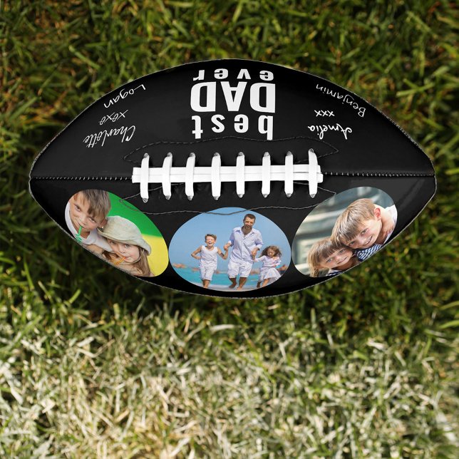 Best Dad Ever Signed Photo Black Personalised Football (Creator Uploaded)