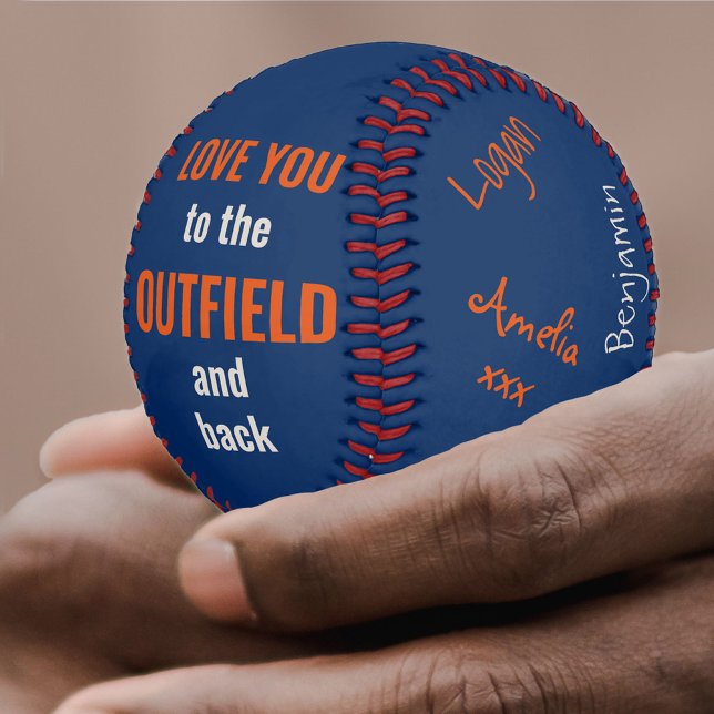 Best Dad Ever Signed Photo Blue White and Orange Baseball (Creator Uploaded)