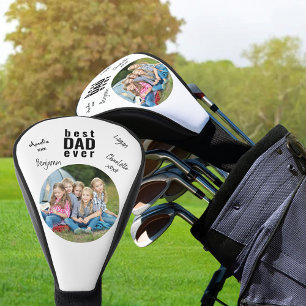 Best Dad Ever Signed Photo White Personalised Golf Head Cover