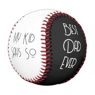 Best Dad Ever Simple Calligraphy Baseball