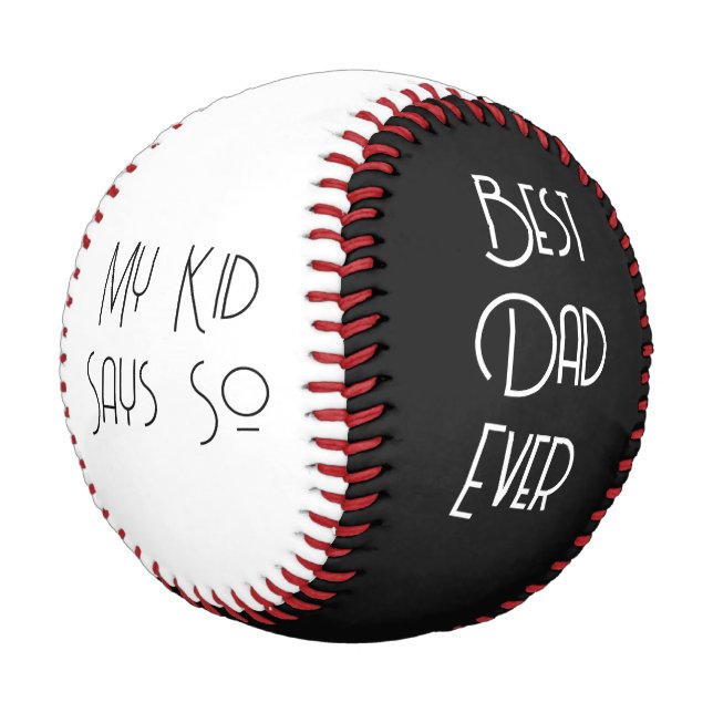 Best Dad Ever Simple Calligraphy Baseball (Angled)