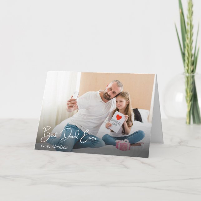 Best Dad Ever Simple Custom Photo Announcement (Front)