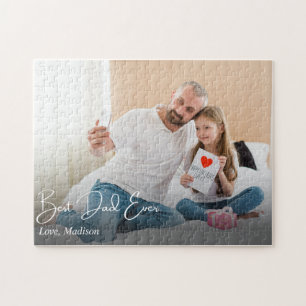 Best Dad Ever Simple Custom Photo Jigsaw Puzzle