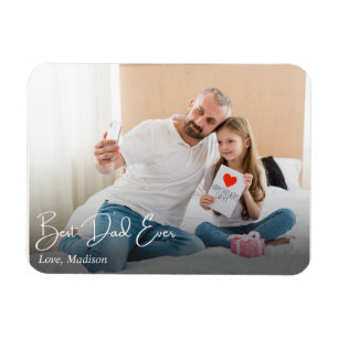 Best Dad Ever Simple Custom Photo Magnet
