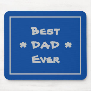 Best Dad Ever Simple Elegant Modern Blue & Grey Mouse Pad