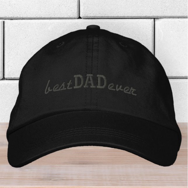 Best Dad Ever Simple Modern Typography Embroidered Hat (Creator Uploaded)
