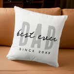 Best Dad Ever Since 20XX Modern Simple Preppy Cushion<br><div class="desc">This simple and modern design is composed of san serif typography.</div>