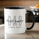 Best Dad Ever Since 20XX Modern Simple Preppy Mug<br><div class="desc">This simple and modern design is composed of san serif typography.</div>