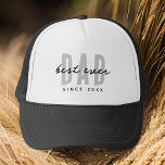 Best Dad Ever Since 20XX Modern Simple Preppy Trucker Hat<br><div class="desc">This simple and modern design is composed of san serif typography.</div>