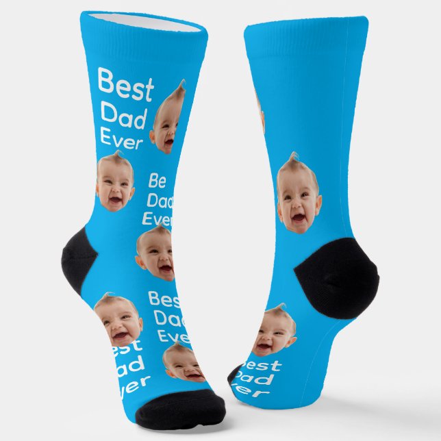 Best Dad Ever Socks, Socks with Custom Photo (Angled)
