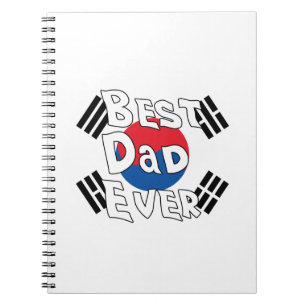 Best Dad Ever South Korea Flag Notebook