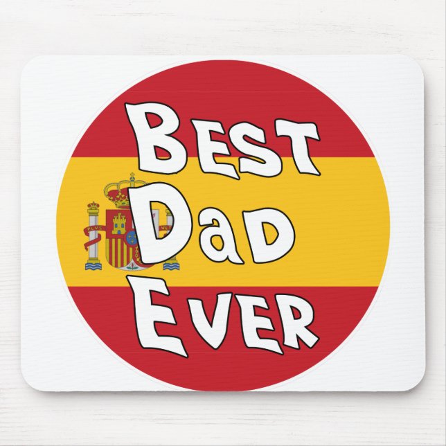 Best Dad Ever Spain Flag Mouse Pad (Front)