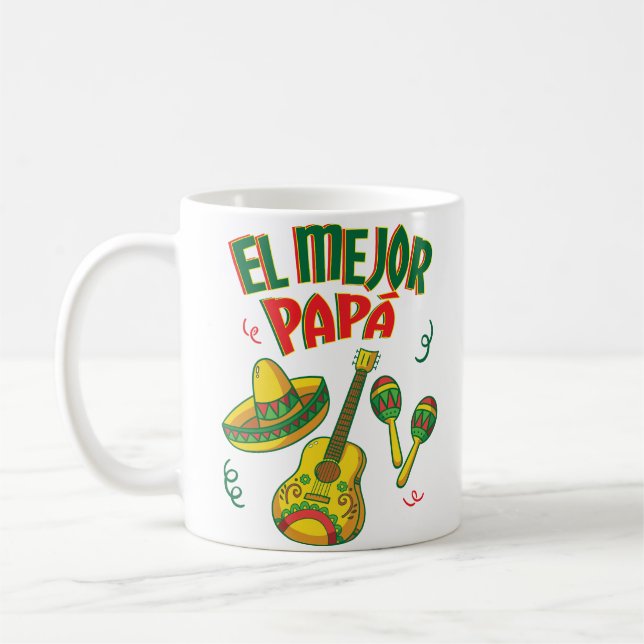 Best Dad Ever Spanish Fathers Day Coffee Mug Gift (Left)