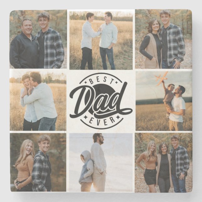  "Best Dad Ever" Stone Coaster (Front)