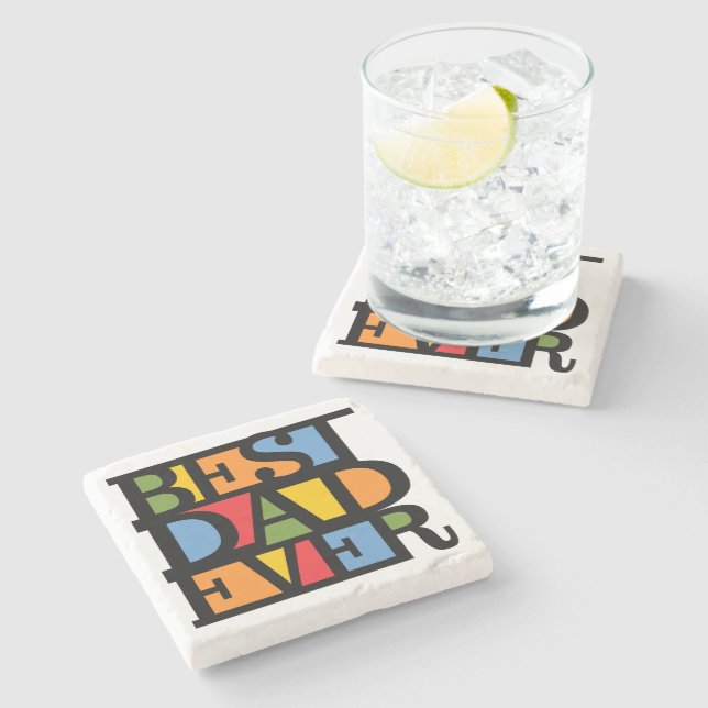BEST DAD EVER stone coasters (Side)