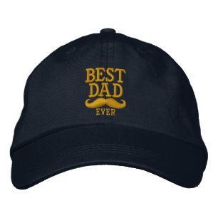 Best Dad Ever Super Dad Moustache Embroidery Embroidered Hat