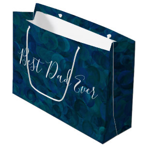Best Dad Ever Teal Blue Unique Father's Day Large Gift Bag