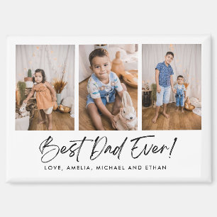 Best Dad Ever Three Photo Magnet