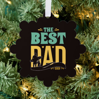 Best Dad Ever Tree Decoration Card