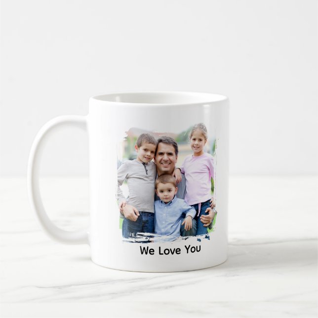Best Dad Ever Two Photo Personalised Keepsake  Coffee Mug (Left)
