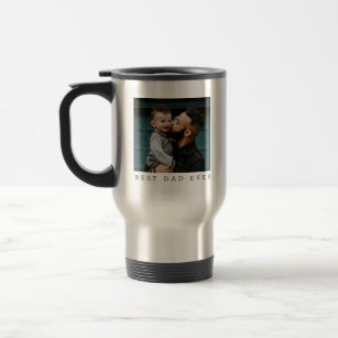 Best Dad Ever Two Photo Personalised   Travel Mug