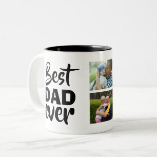 Best Dad Ever Two Photo Two-Tone Coffee Mug