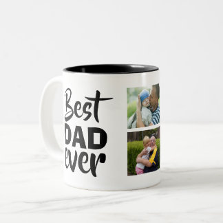 Best Dad Ever Two Photo Two-Tone Coffee Mug