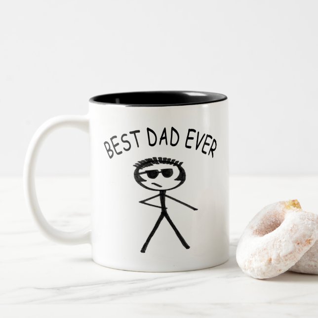 Best Dad Ever   Two-Tone Coffee Mug (With Donut)