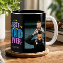 Best Dad Ever Typography Black Photo Collage