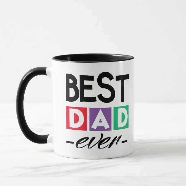 Best Dad Ever Typography Coffee Mug (Left)