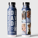 Best Dad Ever Typography Custom Names 4 Photo Water Bottle<br><div class="desc">Best Dad Ever Typography Custom Names 4 Photo</div>