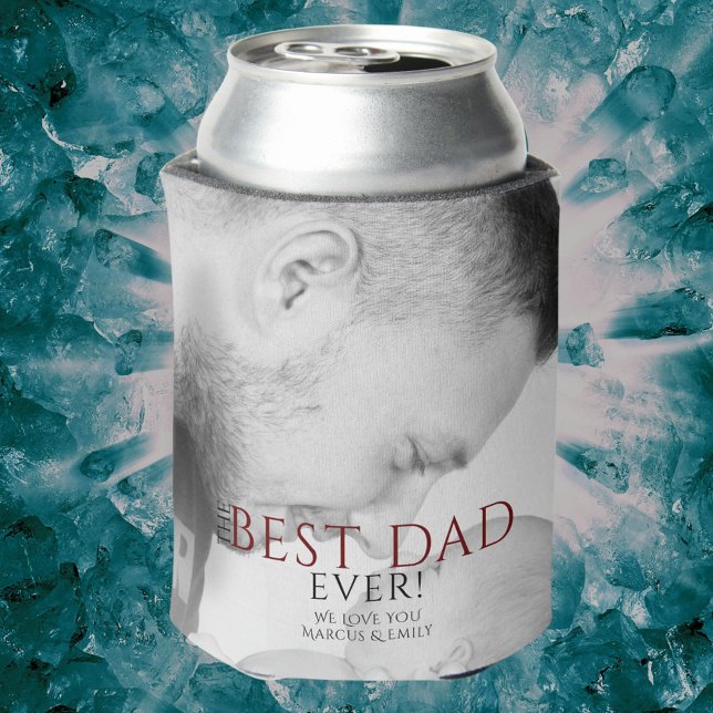 Best Dad Ever Typography Father`s Day Photo Can Cooler (Creator Uploaded)
