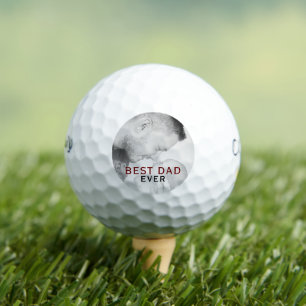 Best Dad Ever Typography Photo Father`s Day  Golf Balls