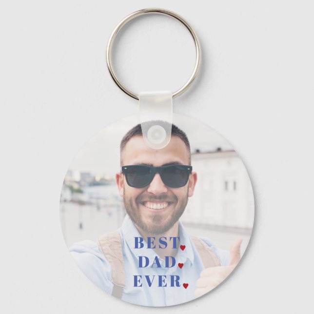 Best dad ever typography photo overaly keychain (Front)