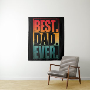 BEST DAD EVER TYPOGRAPHY TAPESTRY