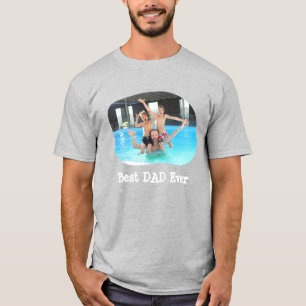 Best DAD Ever upload your horizontal family photo T-Shirt