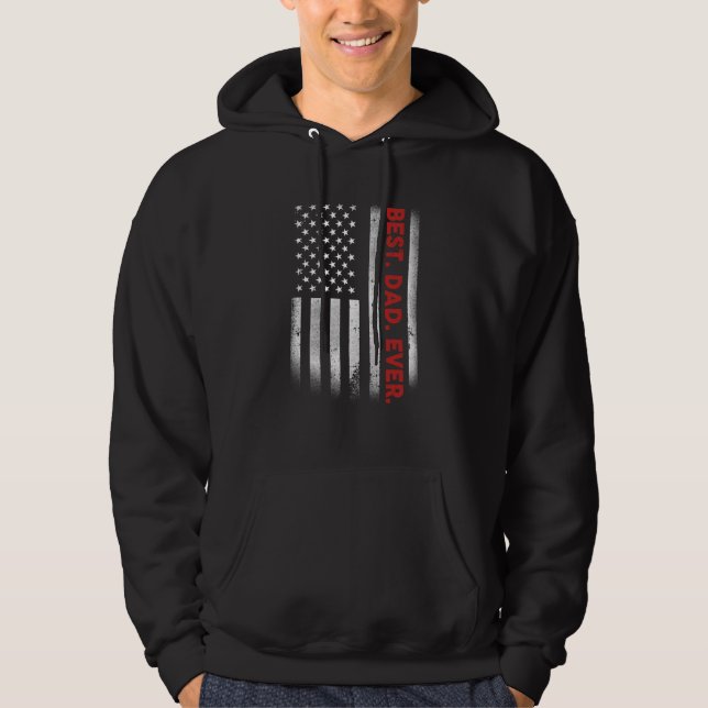 Best Dad Ever Us American Flag  For Father's Day Hoodie (Front)