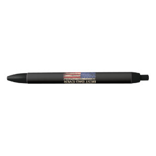 Best Dad Ever US American Flag Gifts for Father's  Black Ink Pen