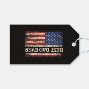 Best Dad Ever US American Flag Gifts for Father's  Gift Tags