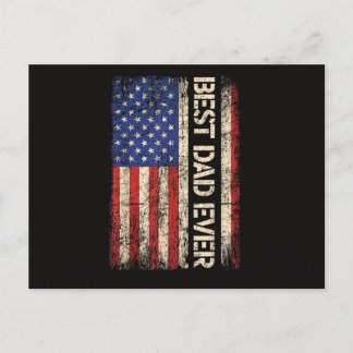 Best Dad Ever US American Flag Gifts for Father's Holiday Postcard